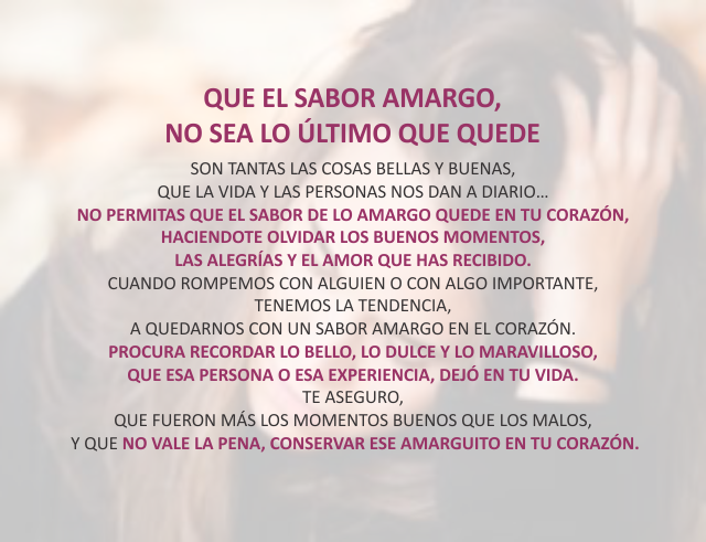 Que el sabor amargo, no sea lo último que quede Abril 21 de 2011